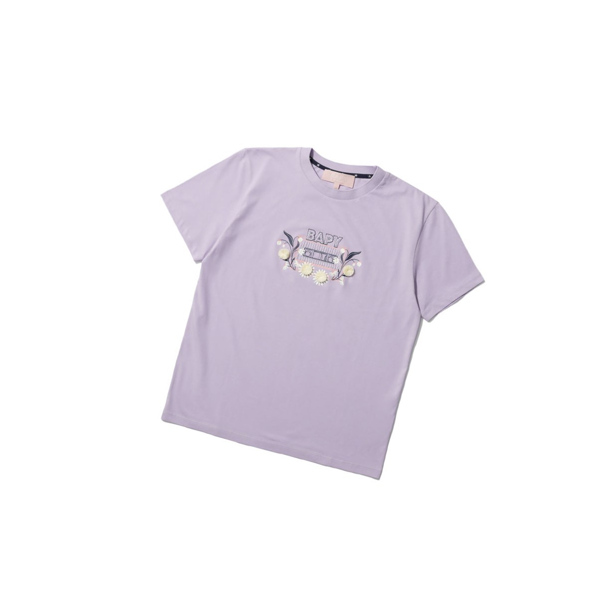 Koszulki Damskie A BATHING APE Bape Embellished Tee Krótkie Sleeve Pastel Lilac | ULJZ-30517