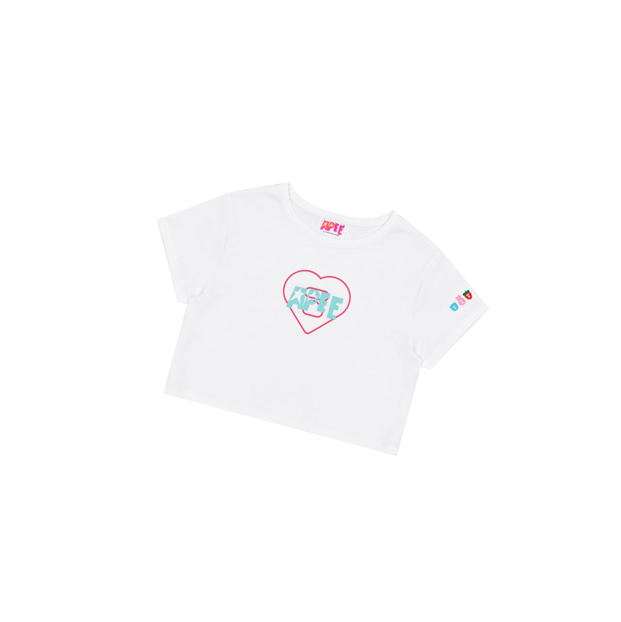 Koszulki Damskie A BATHING APE Bape Logo Printed Slim Cut Tee Krótkie Sleeve Białe | OTBE-49012