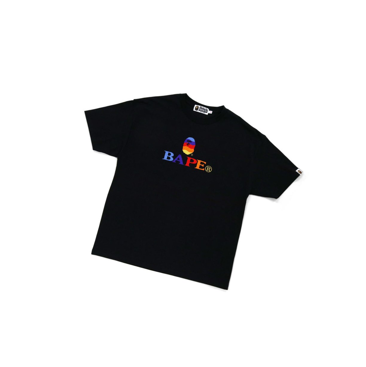 Koszulki Damskie A BATHING APE Bape Logo Embroidery Tee Krótkie Sleeve Czarne | UYQS-57480