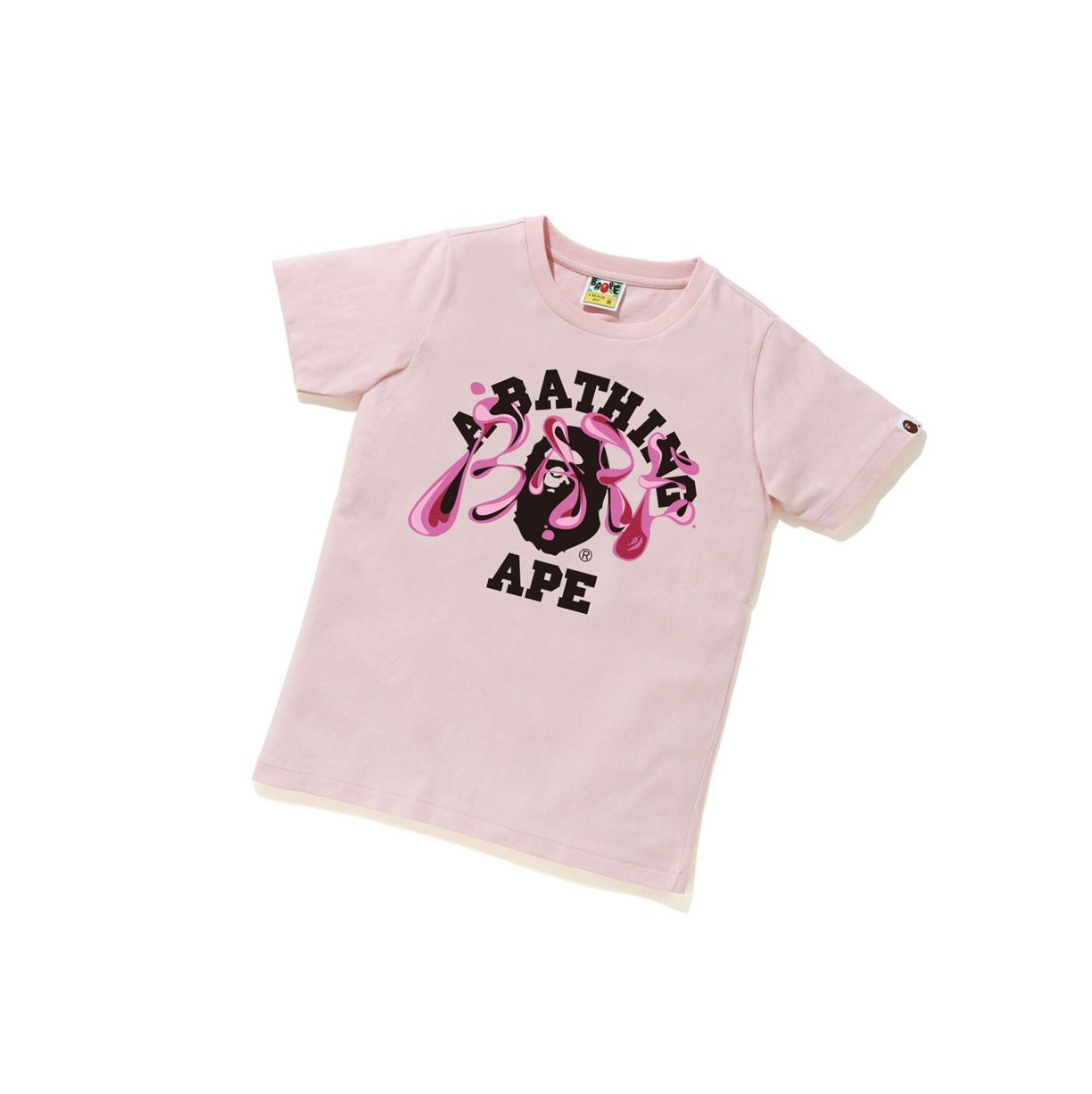 Koszulki Damskie A BATHING APE Bape Marble Camo Liquid College Tee Krótkie Sleeve Różowe | HCSF-56109