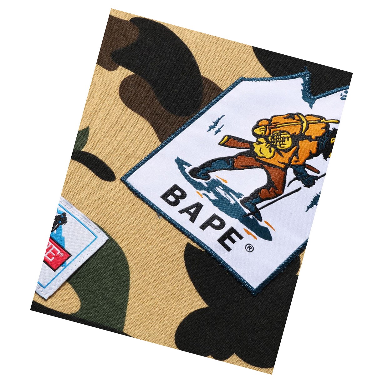 Koszulki Damskie A BATHING APE Bape Multi Label 1st Camo L/S Tee Long Sleeve Żółte | SFVU-43079