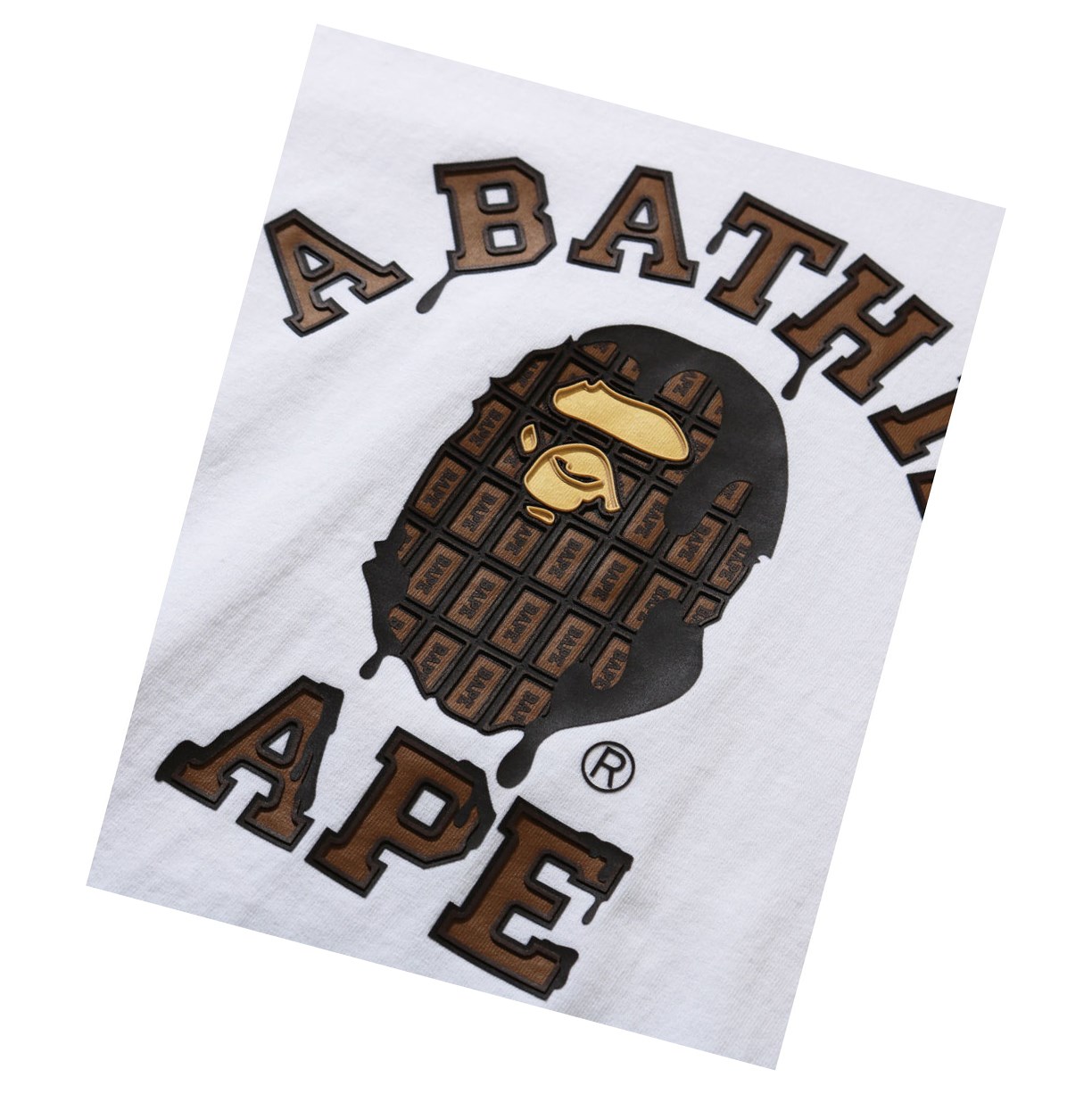 Koszulki Damskie A BATHING APE Bape Valentine Chocolate Ape Head Tee Krótkie Sleeve Białe | HJZC-38521