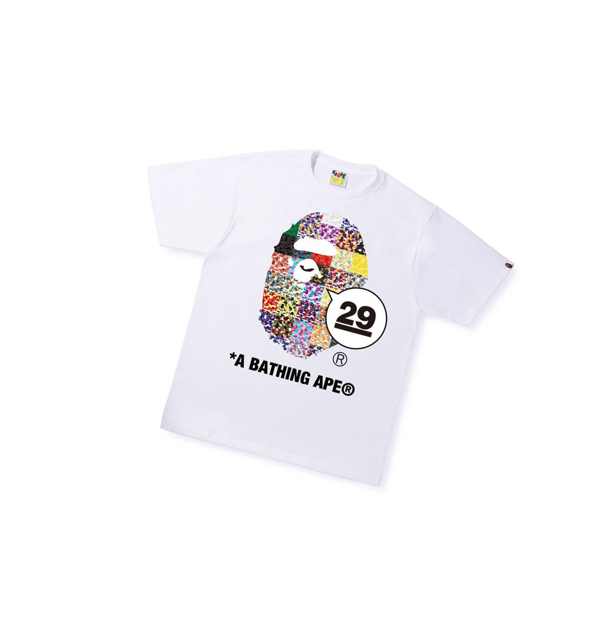 Koszulki Męskie A BATHING APE Bape A Bathing Ape 29th Anniversary Ape Head Tee Krótkie Sleeve Białe | XQGI-53708