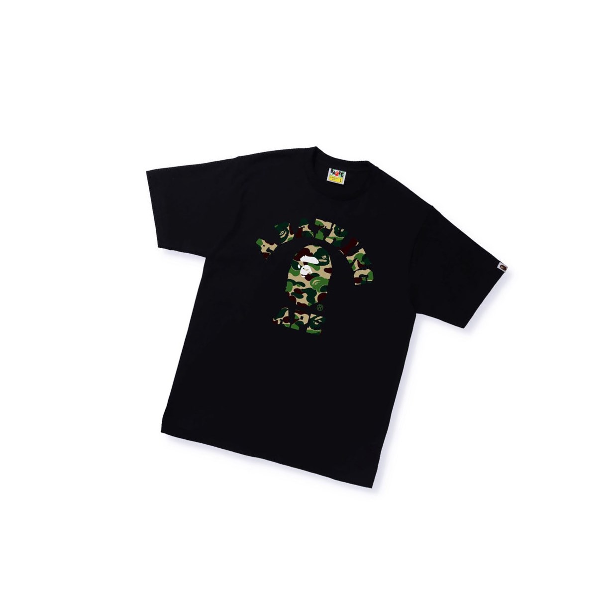 Koszulki Męskie A BATHING APE Bape Abc Camo College Tee Krótkie Sleeve Czarne | AUHW-56908