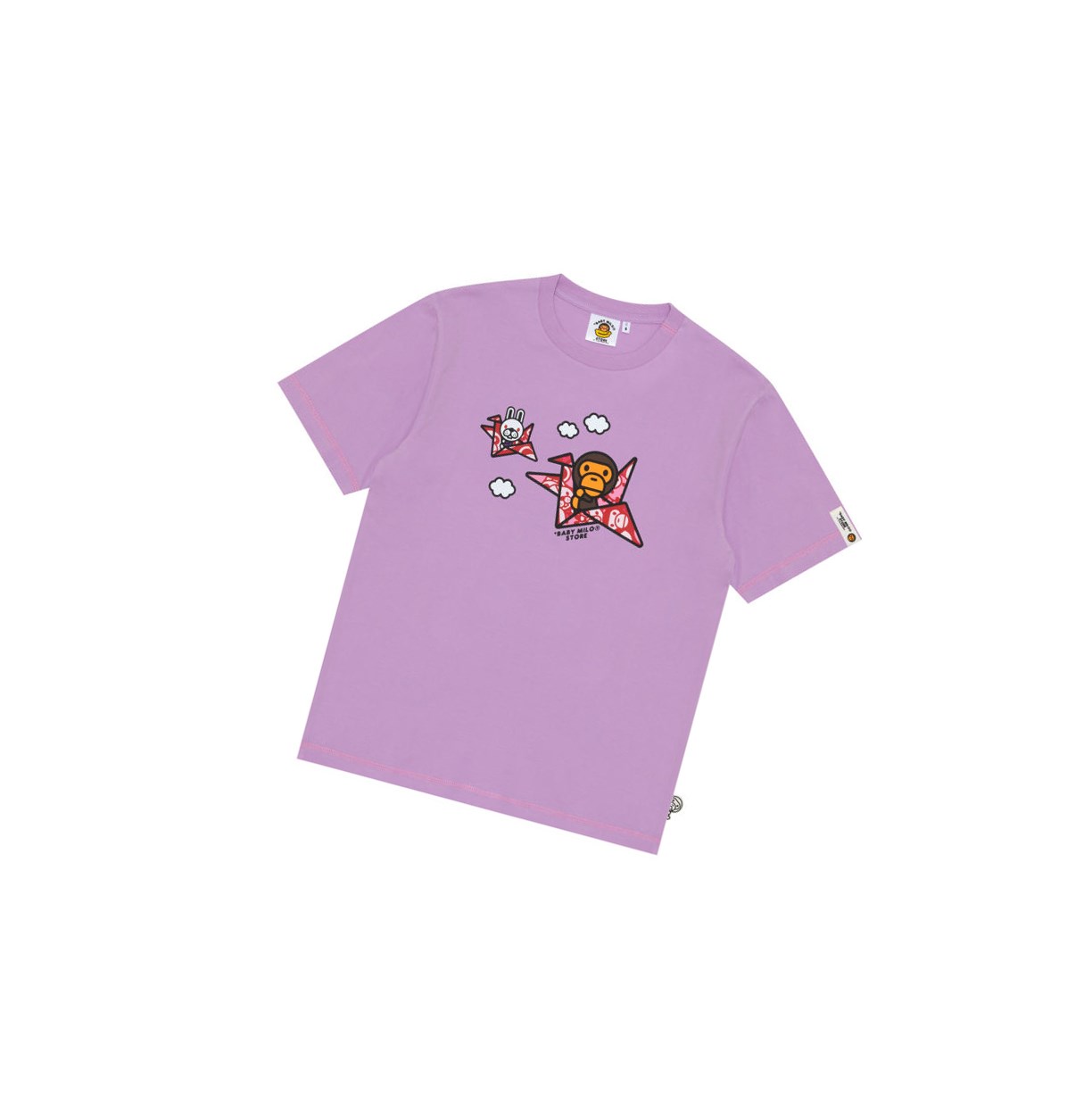 Koszulki Męskie A BATHING APE Bape Baby Milo Print Tee Krótkie Sleeve Fioletowe | YJZW-62350