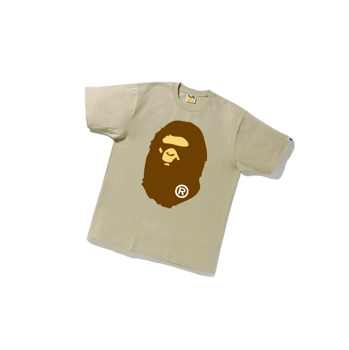 Koszulki Męskie A BATHING APE Bape Big Ape Head Tee Krótkie Sleeve Beżowe | MWCY-07189