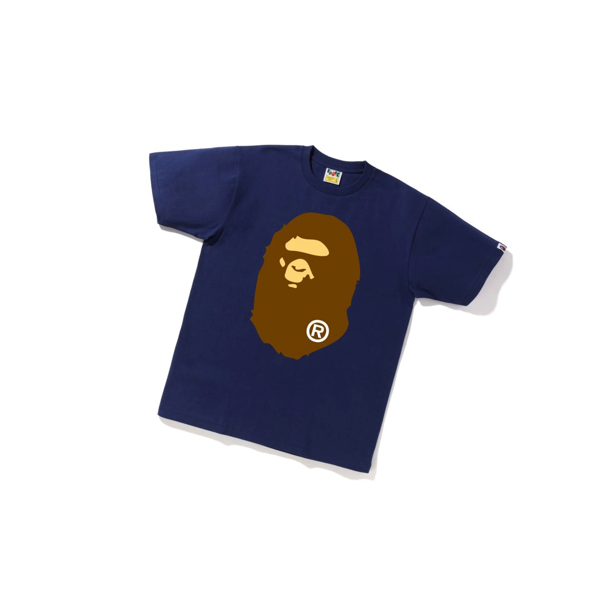 Koszulki Męskie A BATHING APE Bape Big Ape Head Tee Krótkie Sleeve Granatowe Niebieskie | RWIC-27631