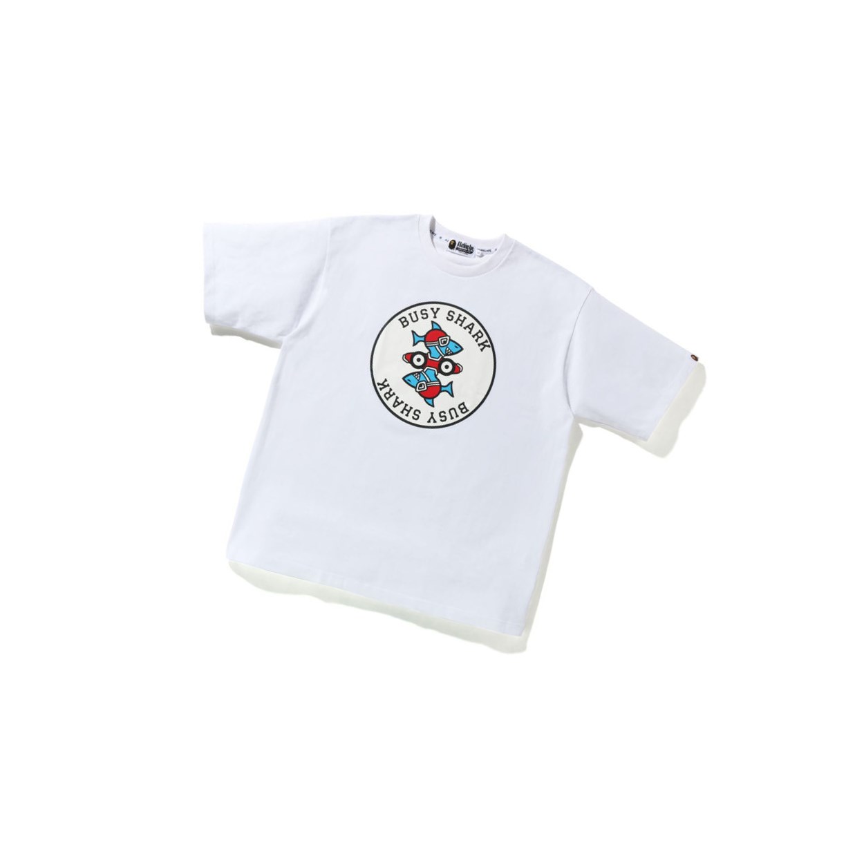 Koszulki Męskie A BATHING APE Bape Busy Shark Relaxed Fit Heavy Weight Tee Krótkie Sleeve Białe | ITFK-48510