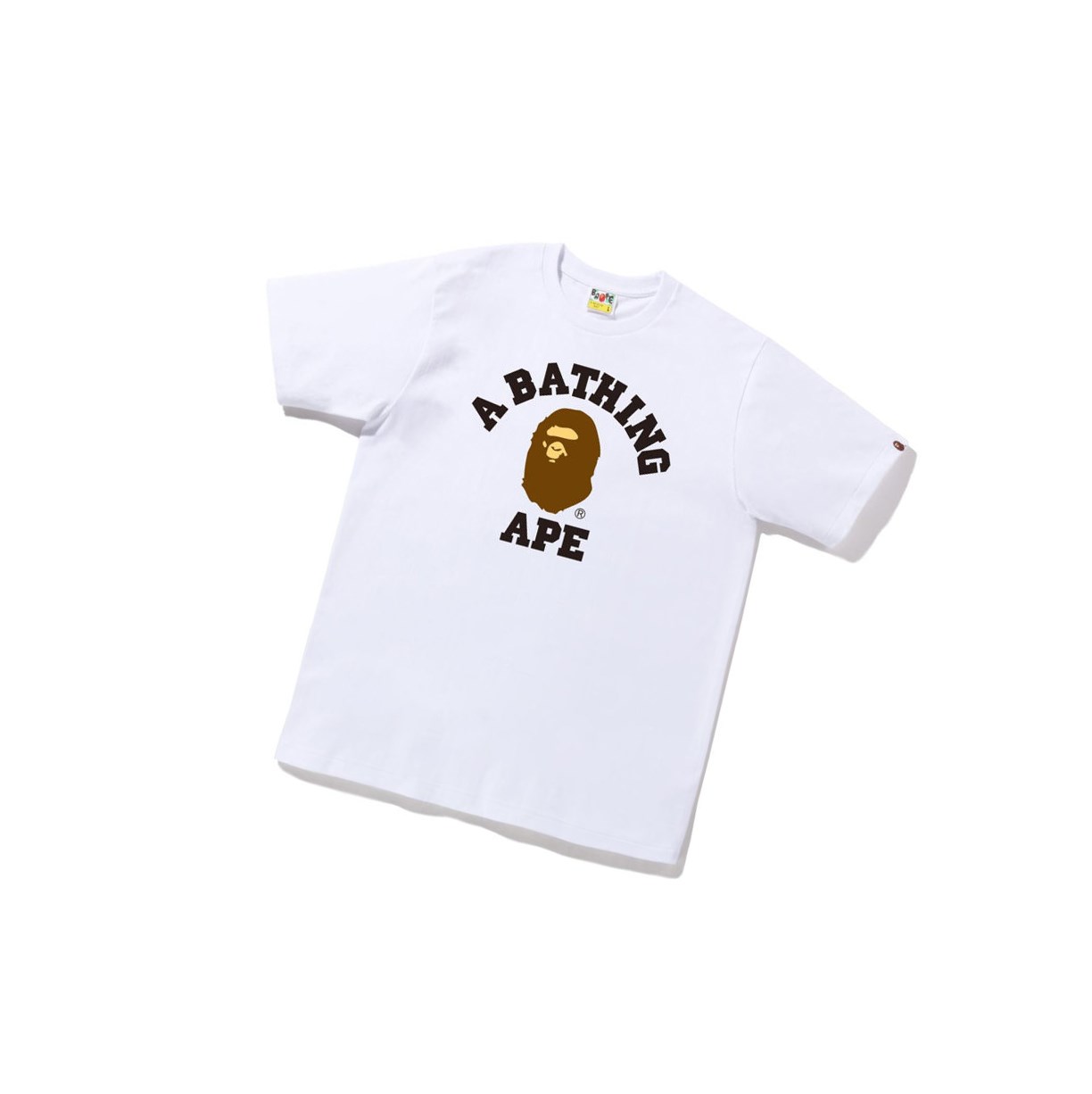 Koszulki Męskie A BATHING APE Bape College Tee Krótkie Sleeve Białe | GFYU-79012