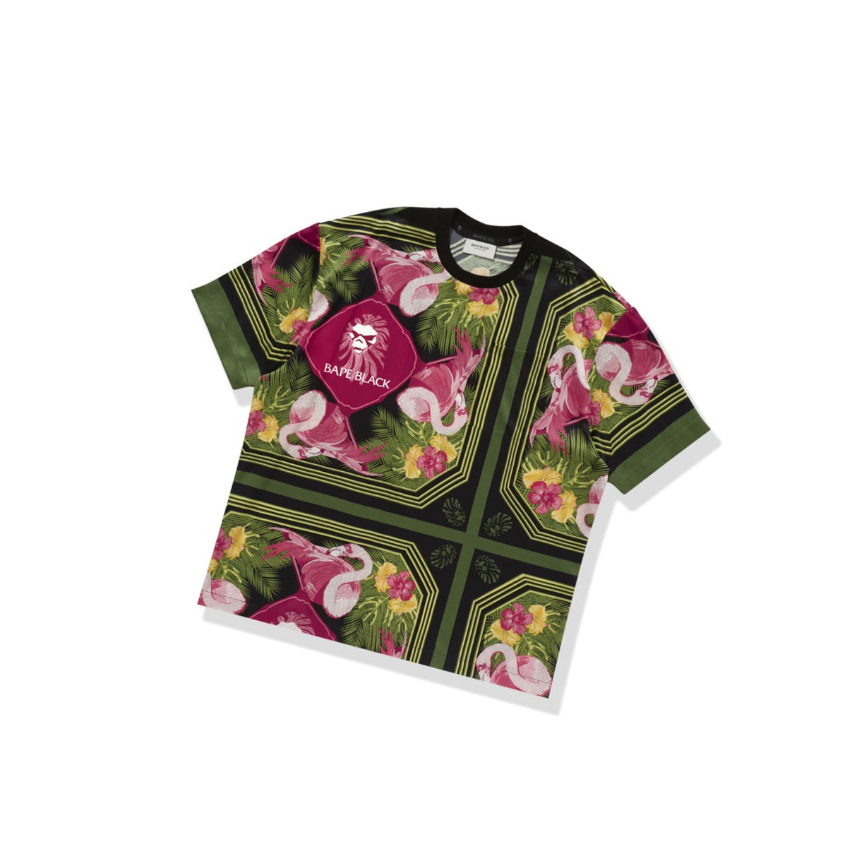 Koszulki Męskie A BATHING APE Bape Floral Print Ape Head Tee Krótkie Sleeve Czarne | QXDT-94715