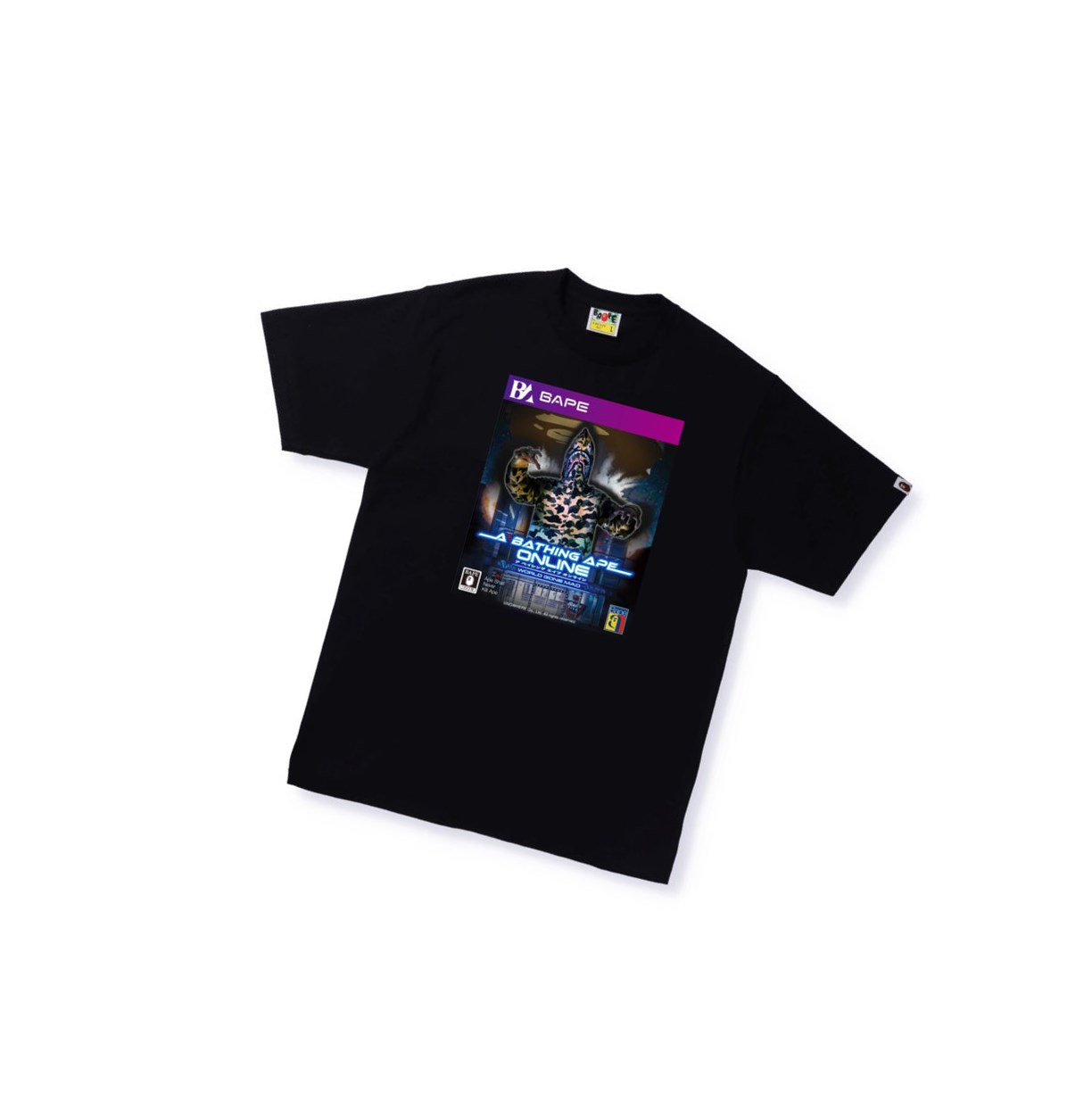 Koszulki Męskie A BATHING APE Bape Game Package Tee Krótkie Sleeve Czarne | GZMJ-32910