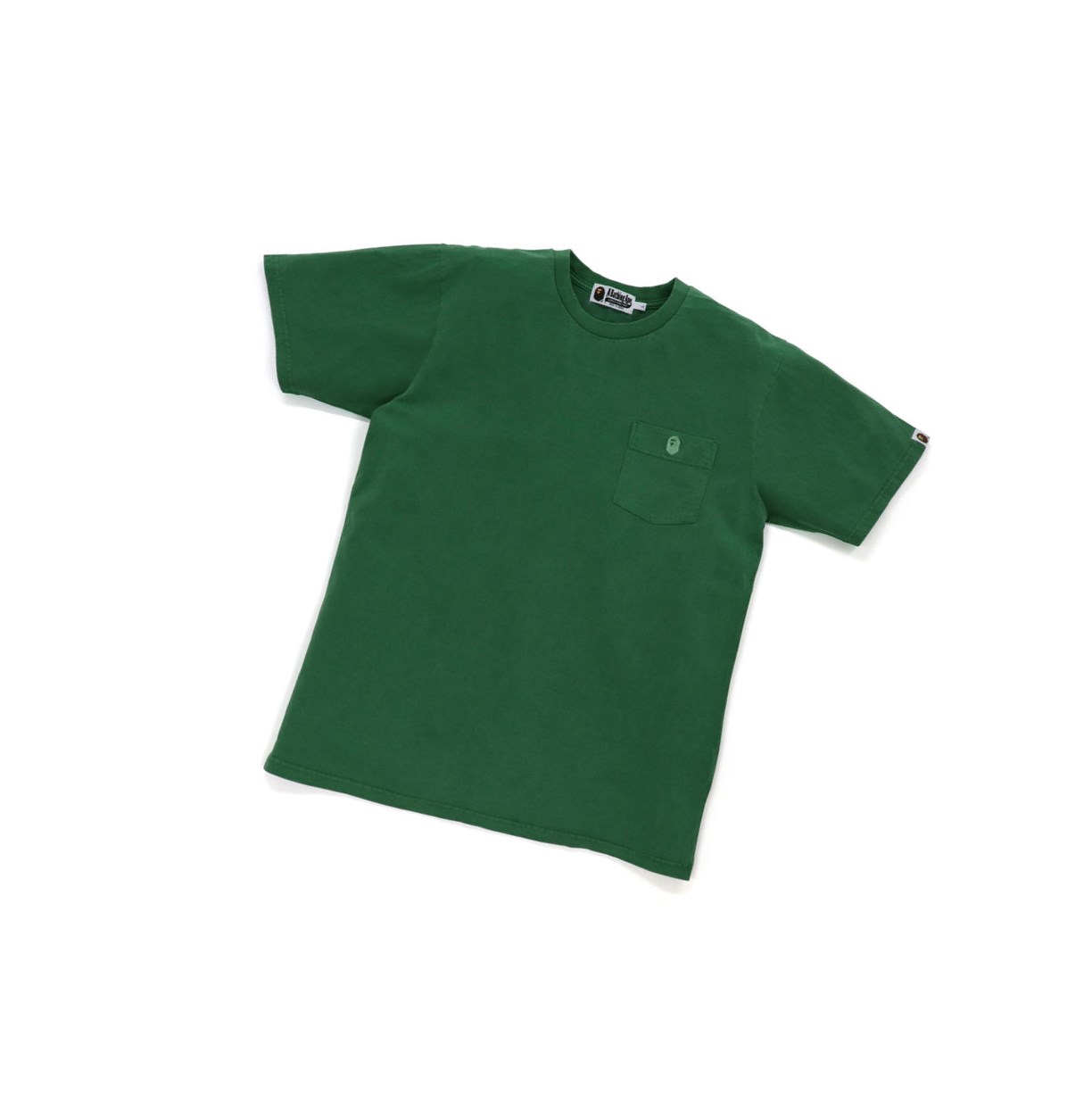 Koszulki Męskie A BATHING APE Bape One Point Overdye Pocket Tee Krótkie Sleeve Emerald | BOIU-08947