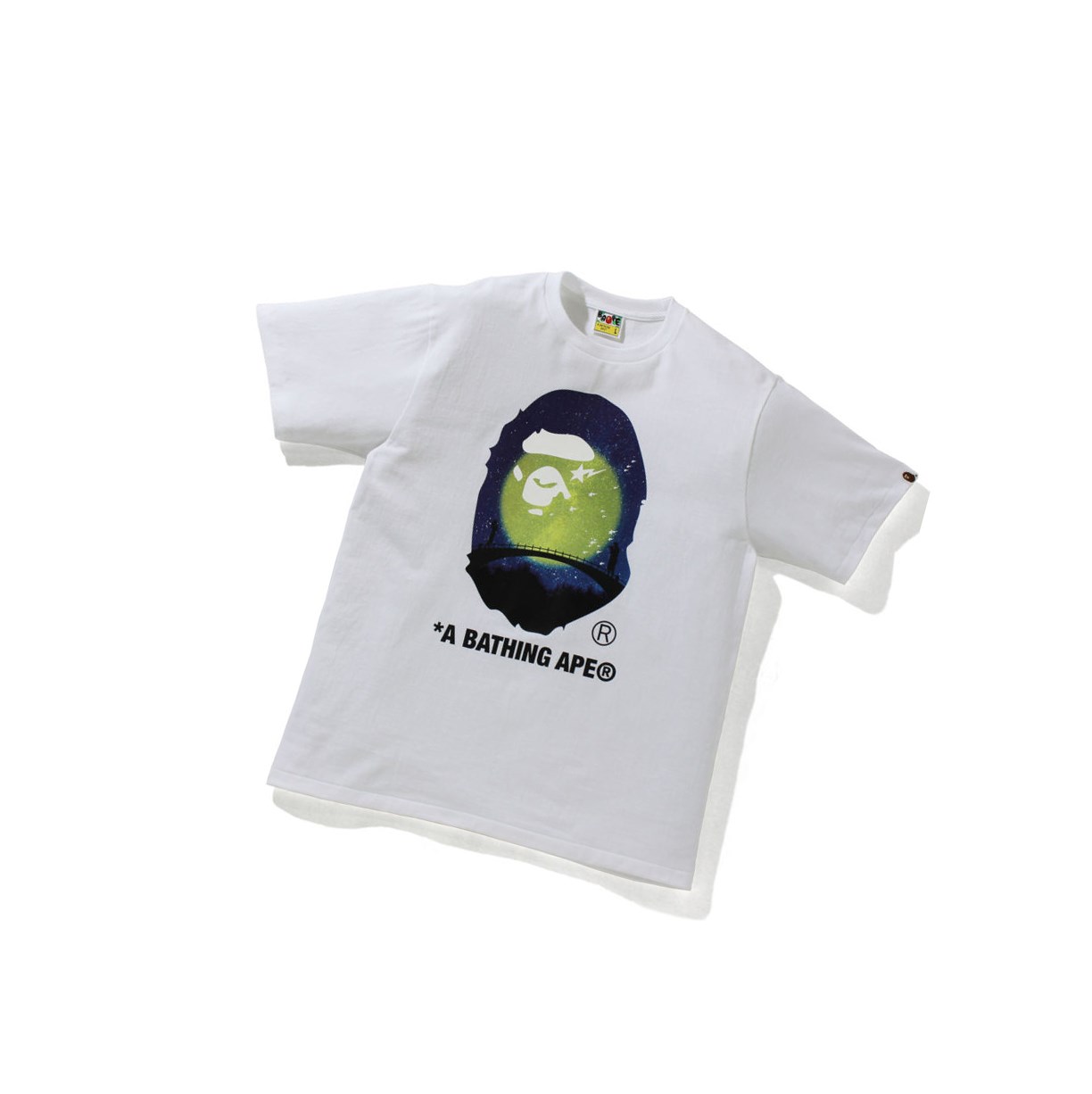 Koszulki Męskie A BATHING APE Bape The Star Festival Ape Head Tee Krótkie Sleeve Białe | JWXC-42059