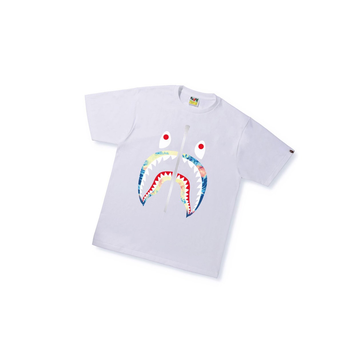 Koszulki Męskie A BATHING APE Bape Tie Dye Shark Tee Krótkie Sleeve Białe | CYXT-23796