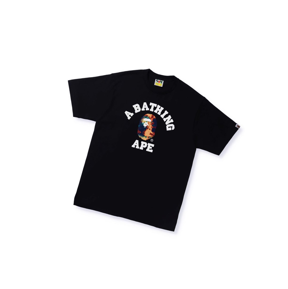 Koszulki Męskie A BATHING APE Bape Tie Dye College Tee Krótkie Sleeve Czarne | YTBM-94306