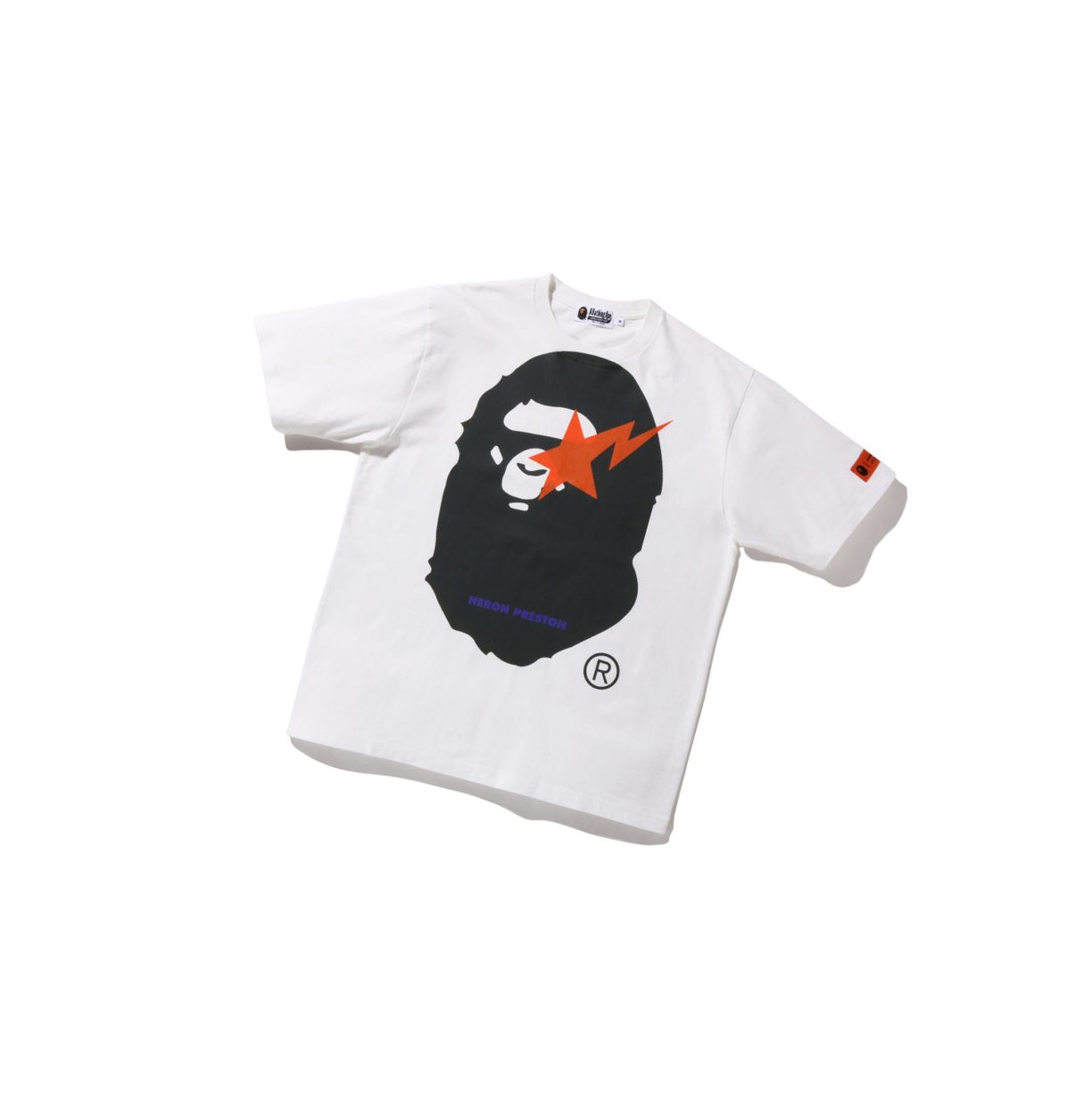 Koszulki Męskie A BATHING APE Bape X Heron Preston Relaxed Tee Krótkie Sleeve Białe | YPLB-91756