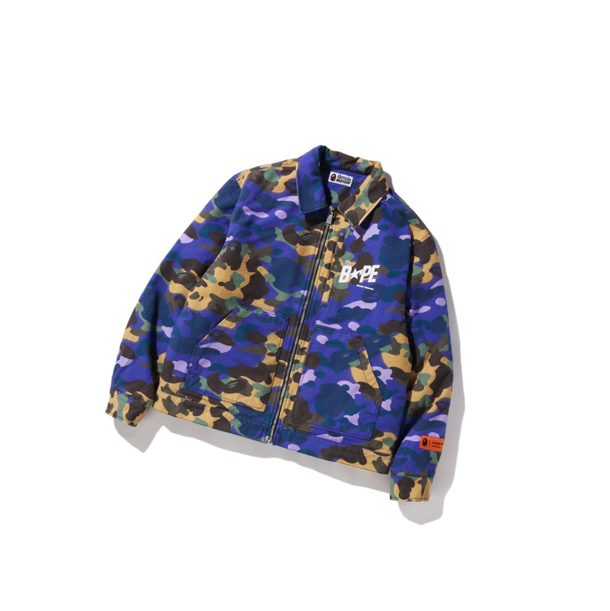 Kurtki Męskie A BATHING APE Bape X Heron Preston Mix 1st Camo Duck Tracker M2 Fioletowe | CHOK-41739