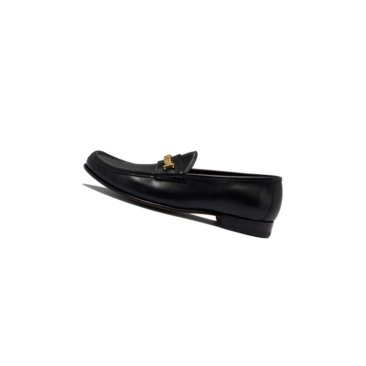 Loafersy Męskie A BATHING APE Bape Gold Chained Loafers & Moccasins Czarne | FEAL-54013