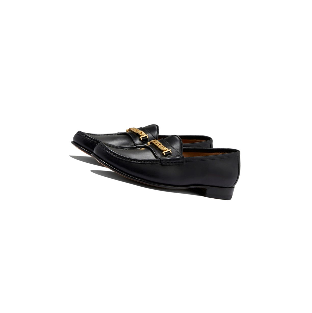 Loafersy Męskie A BATHING APE Bape Gold Chained Loafers & Moccasins Czarne | FEAL-54013