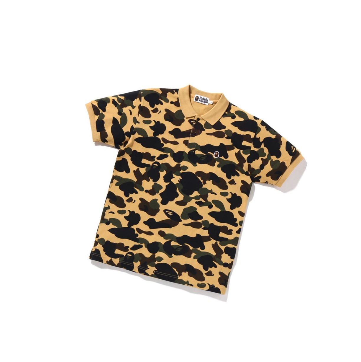 Polo Męskie A BATHING APE Bape 1st Camo One Point Krótkie Sleeve Żółte | IOLS-61942