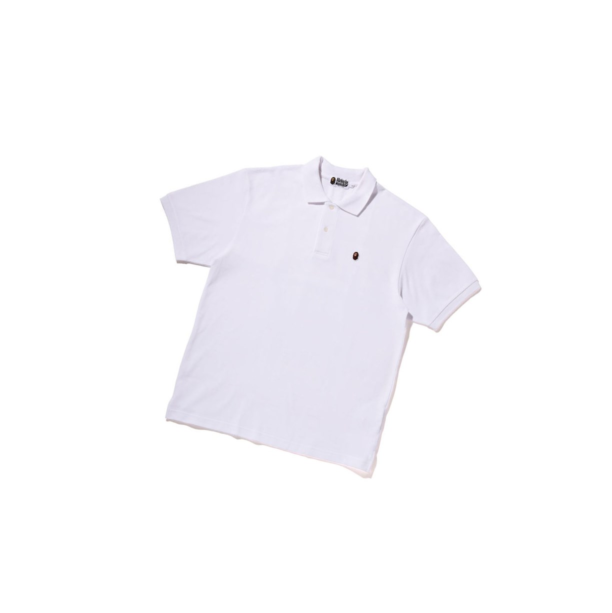 Polo Męskie A BATHING APE Bape Ape Head One Point Relaxed Fit Krótkie Sleeve Białe | GUWY-04591