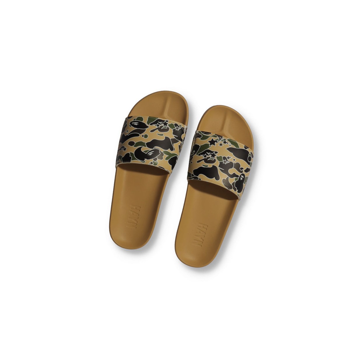 Slide Sandals Męskie A BATHING APE Bape X Hayn Sta Camo Slip On Khaki | NKAC-43201