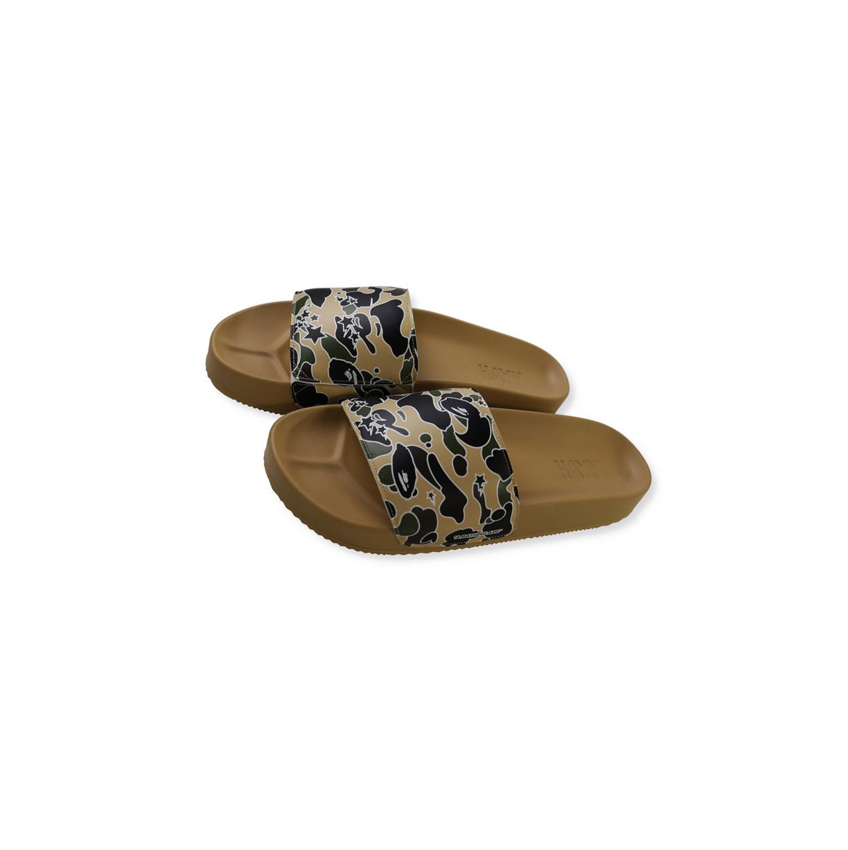 Slide Sandals Męskie A BATHING APE Bape X Hayn Sta Camo Slip On Khaki | NKAC-43201