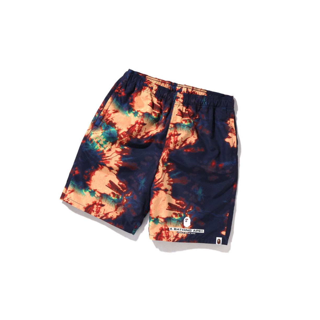 Szorty Męskie A BATHING APE Bape Tie-dye Beach Granatowe Niebieskie | OHEG-58371