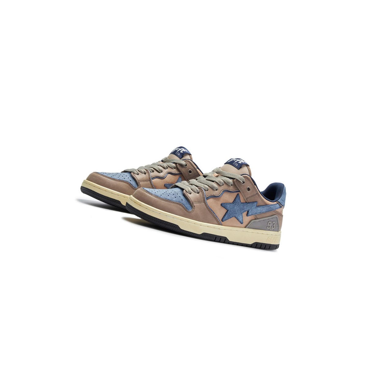 Trampki Męskie A BATHING APE Bape Sk8 Sta #3 M1 Low Szare | OHKY-71685