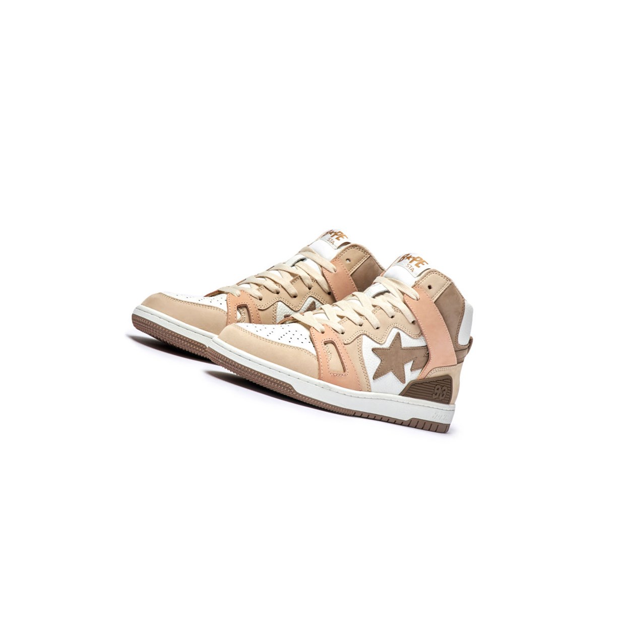 Trampki Męskie A BATHING APE Bape Sta 93 Hi M2 High Beżowe | YIPT-17465