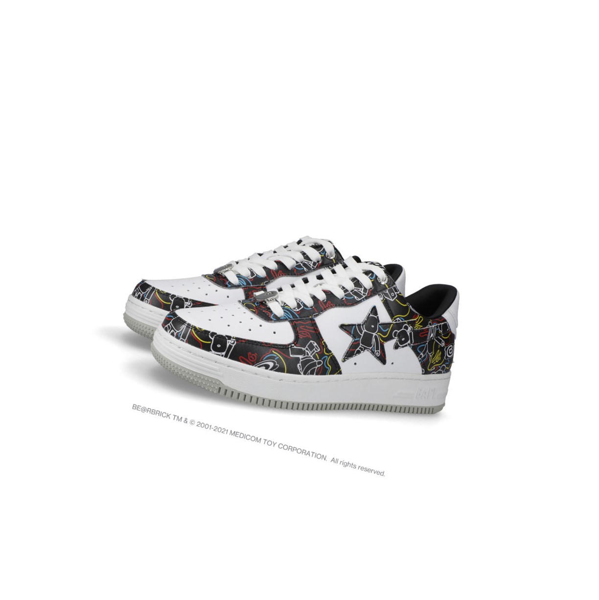 Trampki Męskie A BATHING APE Bape Sta X Medicom Toy Be@r Camo M1 Low Czarne | BQGH-83496