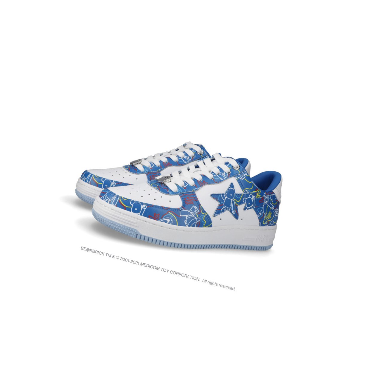 Trampki Męskie A BATHING APE Bape Sta X Medicom Toy Be@r Camo M1 Low Głęboka Niebieskie | DLEK-46108