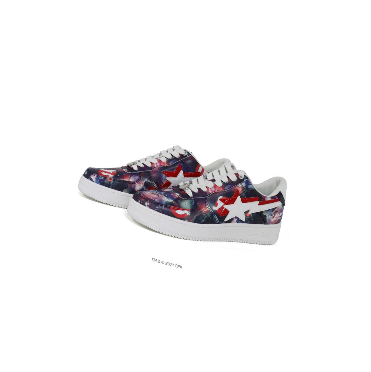 Trampki Męskie A BATHING APE Bape X Ghostbusters Camo Baby Milo Double Bape Sta™ Low Mid Fioletowe | QEBS-79230